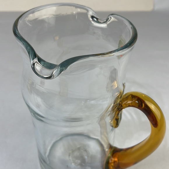 Vintage Blenko Handmade Blown Glass Pitcher - Picture 6 of 16